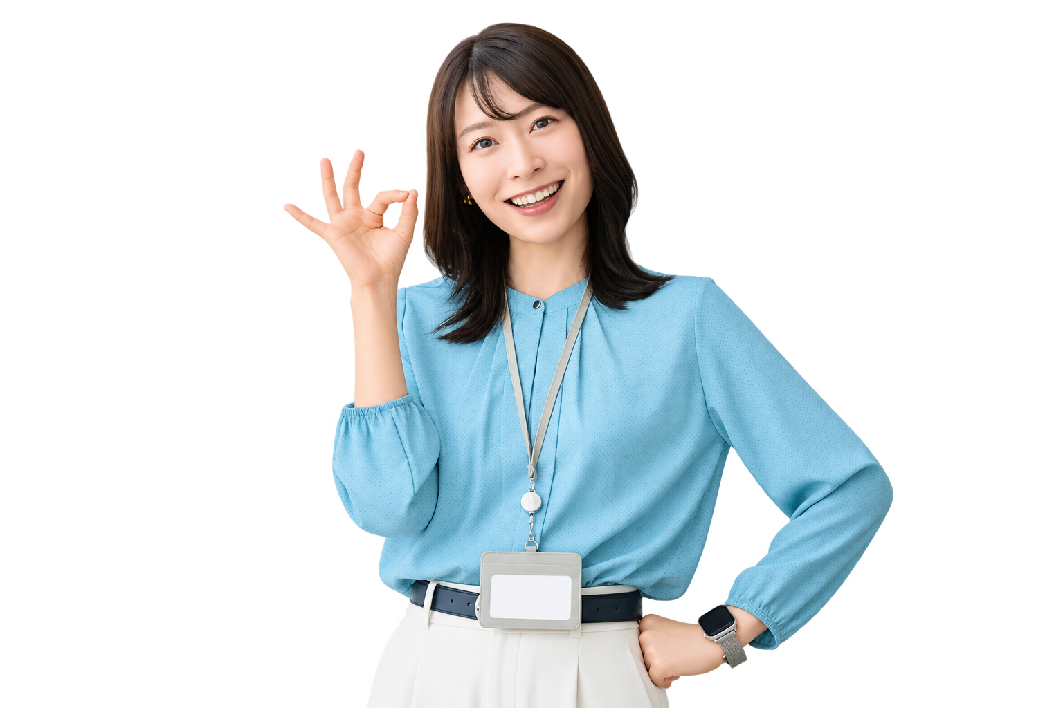 笑顔で案内するスタッフのイメージ