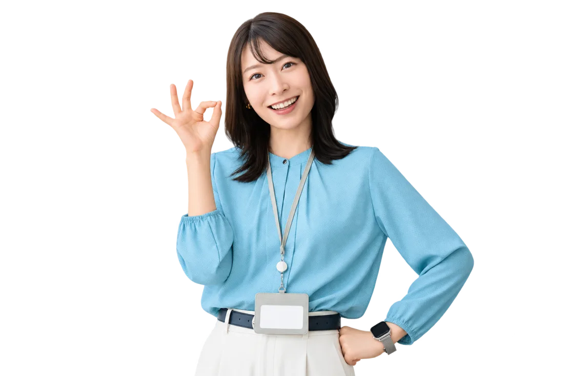 笑顔で案内するスタッフのイメージ